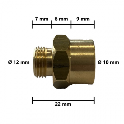 Miniautogen Adaptér kyslík z M10 na M12