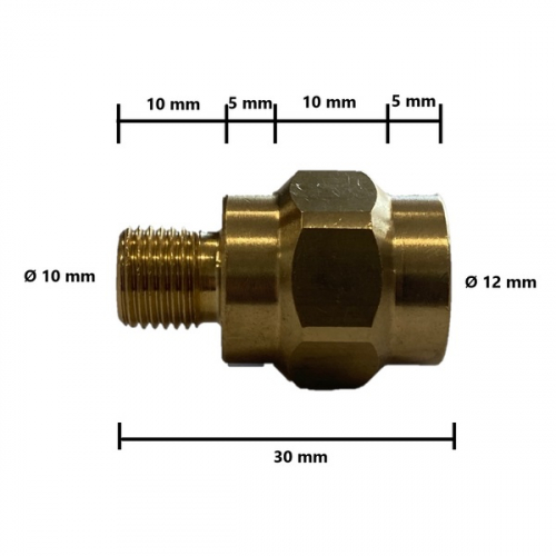 Miniautogen adaptér kyslík z M12 na M10