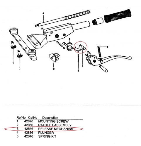 Ridgid uvolňovací mechanismus pro Ridgid 326