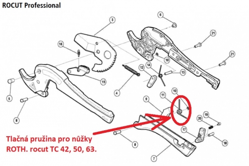 Rothenberger Tlačná pružina pro Rocut TC 42, 50, 63