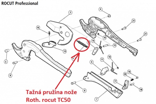 Tažná pružina nože Rocut TC 50